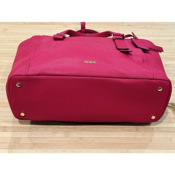 Tumi Varek Raspberry Large Travel Bag Purse Carryall Laptop Tote Bag Carry-On VG - Picture 7 of 16